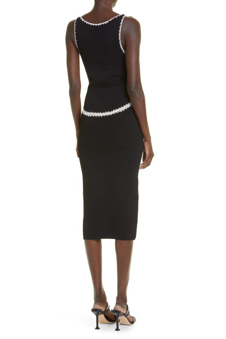 Crochet Trim Jersey Tank Dress, Alternate, color, BLACK/ ECRU