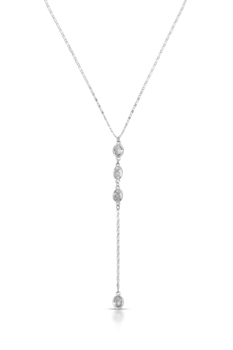 Sparkle Dip Y-Necklace, Main, color, SILVER