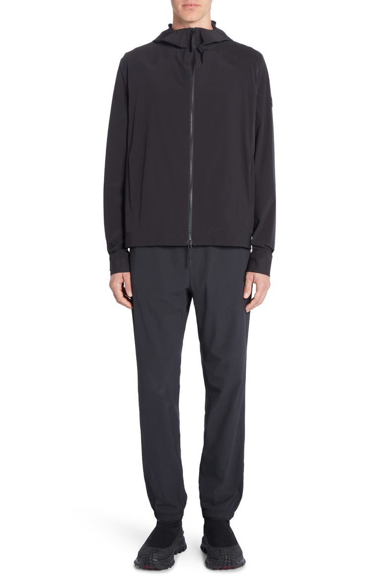 Kurz Hooded Water Repellent Windbreaker, Alternate, color, BLACK