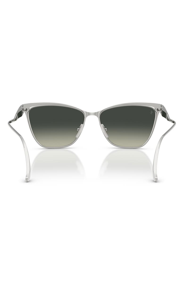 Ferrari 56mm Cat Eye Sunglasses, Alternate, color, Silver Matte / Grey Crystal