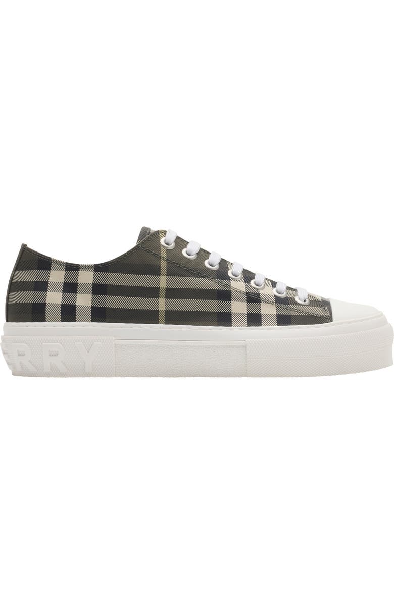 Burberry Check Nylon Blend Sneakers, Main, color, Thicket Brown