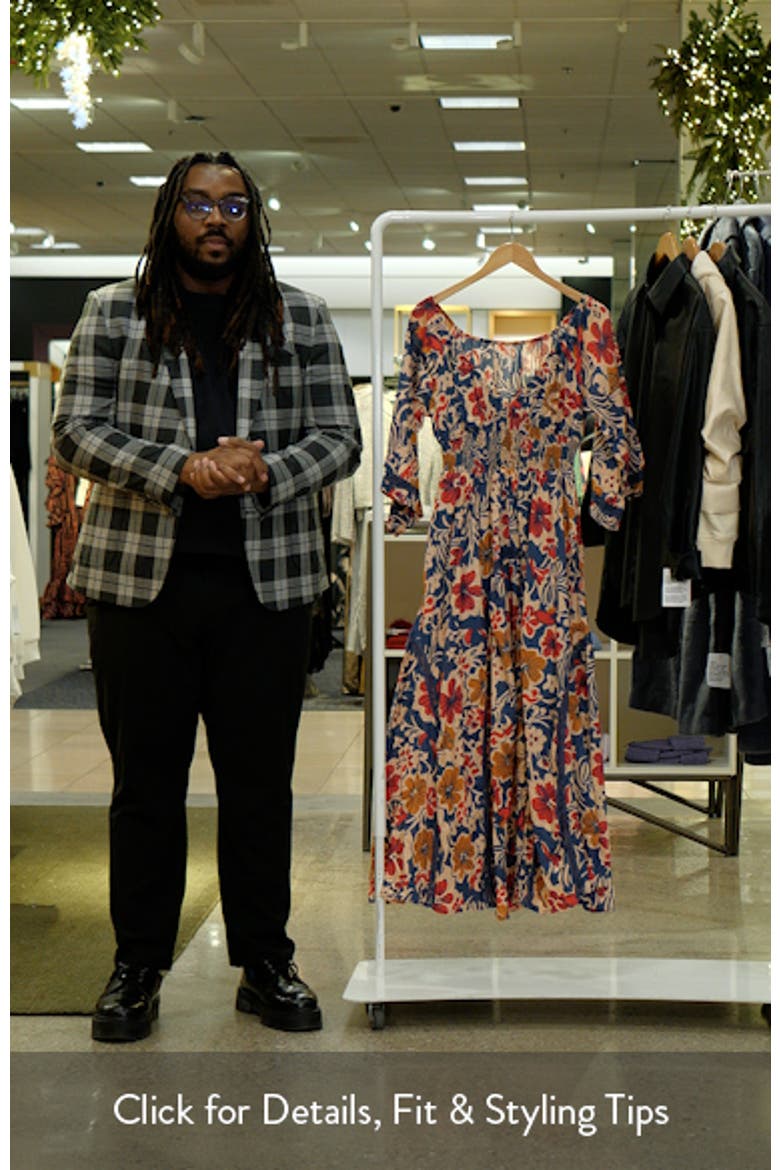 Printed Smocked Waist Maxi Dress video