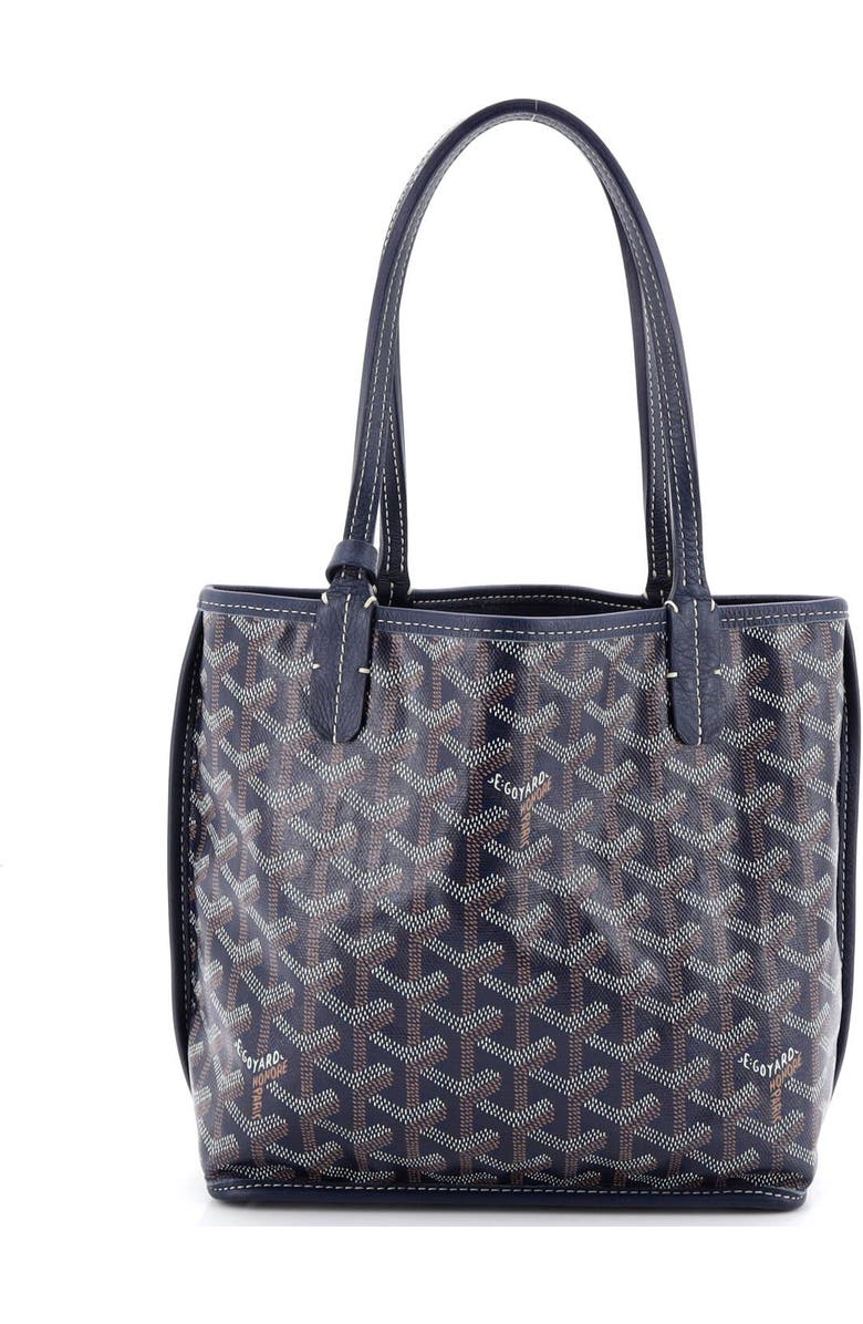 Pre-Owned Goyard Anjou Reversible Tote Coated Canvas Mini, Alternate, color, Blue