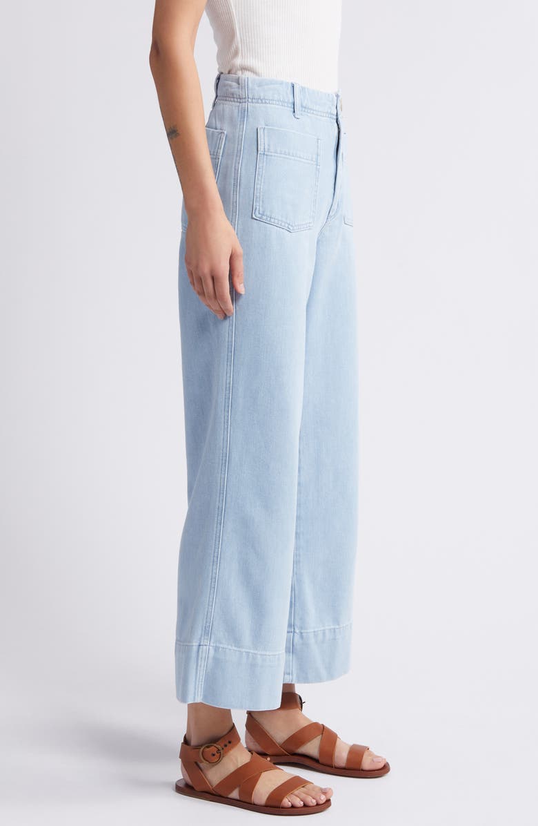 Treasure & Bond Patch Pocket Twill Ankle Wide Leg Pants, Alternate, color, 