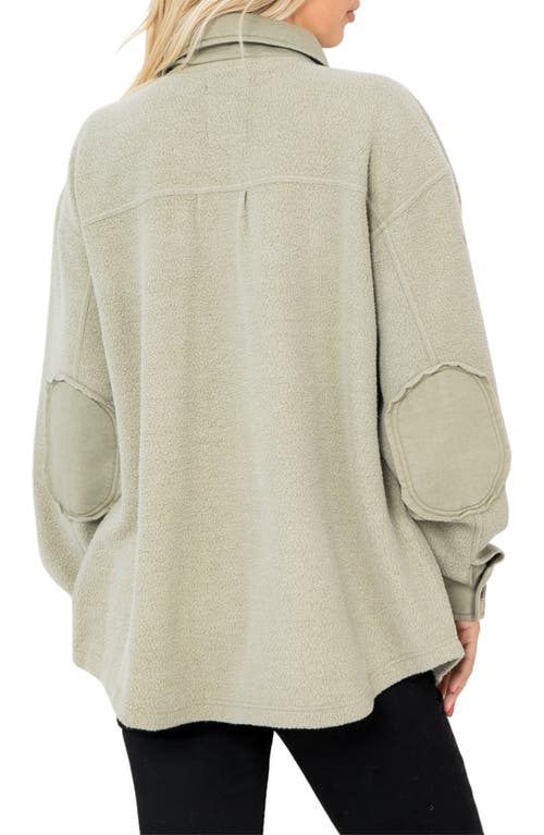 Stoosh Fleece Shacket In Green