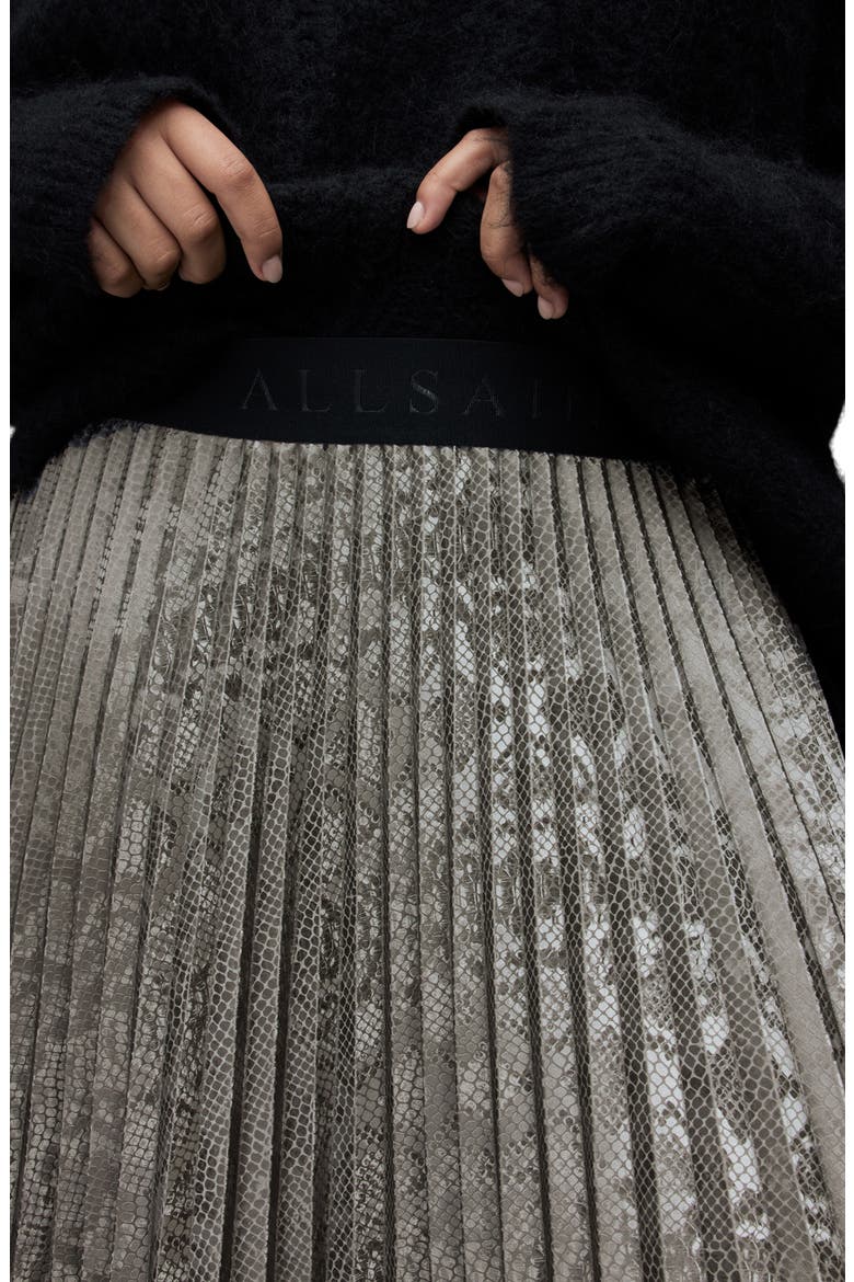 Phia Snakeskin Print Maxi Skirt, Alternate, color, SILVER