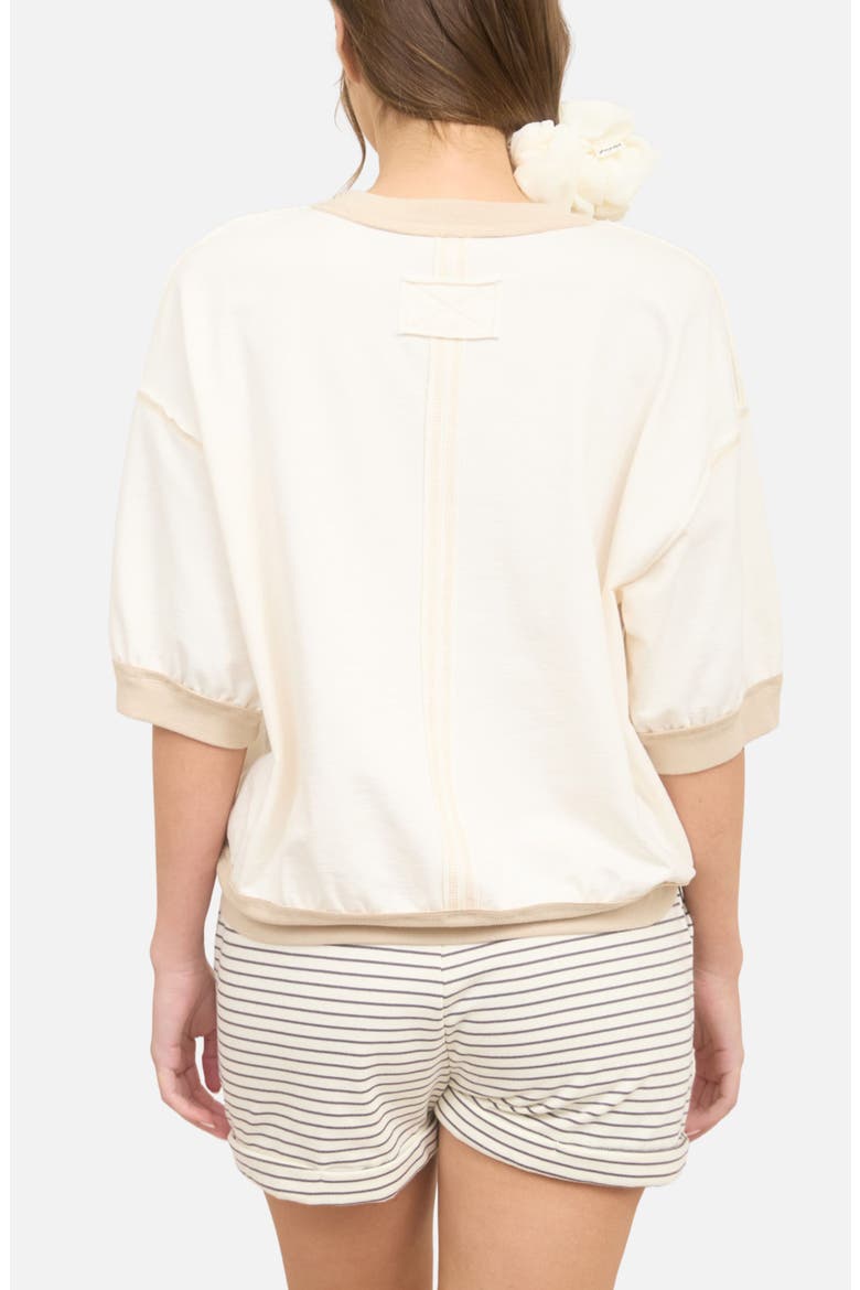 Cotton Blend Knit Top, Alternate, color, CREAM