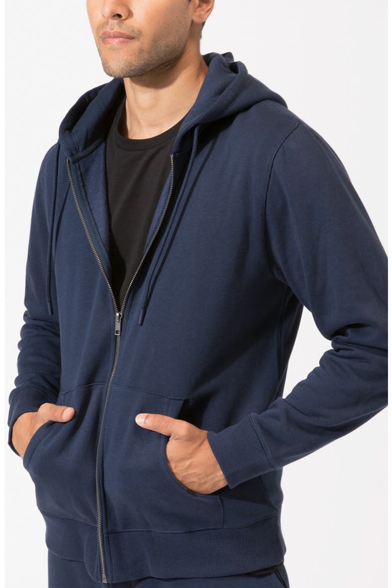Organic Cotton Blend Zip Hoodie, Alternate, color, RAW DENIM