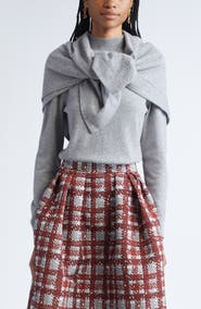 Oscar de la Renta Cashmere Sweater with Removable Scarf