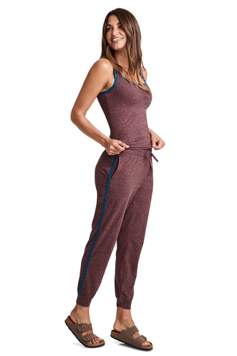 Womens Organic Cotton Stretch Jogger, Alternate, color, Currant Heather