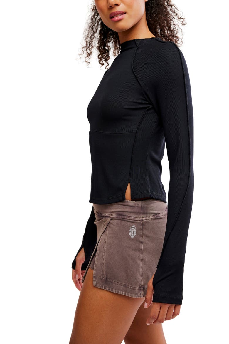 Love Club Rib Crop Top, Alternate, color, BLACK