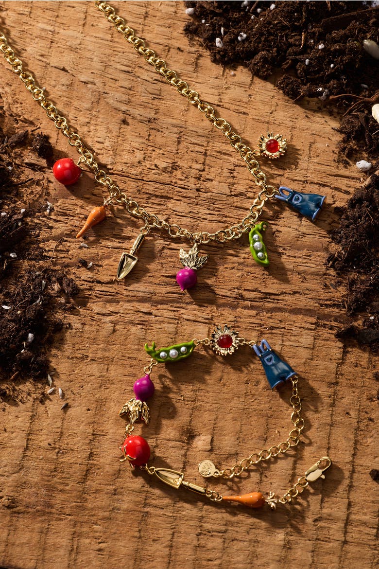 Farmers' Market Charm Necklace, Alternate, color, Gold