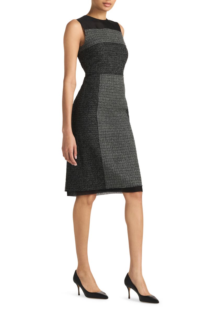 St. John Collection Micropattern Mixed Tweed Sheath Dress, Alternate, color, 