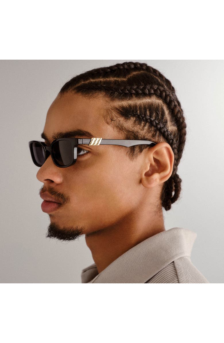 Le Specs Confidential 51mm Rectangular Sunglasses, Alternate, color, Black/ Smoke Mono