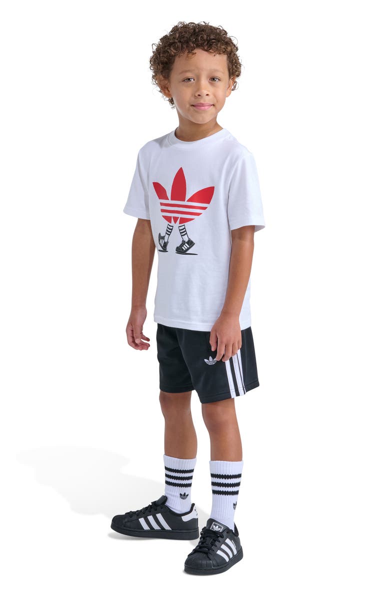 adidas Originals Kids' Logo Graphic T-Shirt & Shorts Set, Alternate, color, White