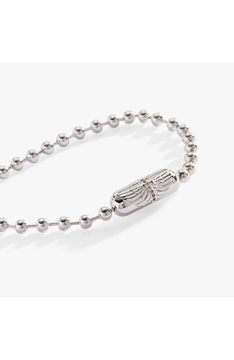 Alex and Ani Ball Chain Barrel Closure Bracelet with Wings, Main, color, Silver