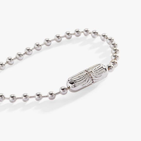 Ball Chain Barrel Closure Bracelet with  Wings