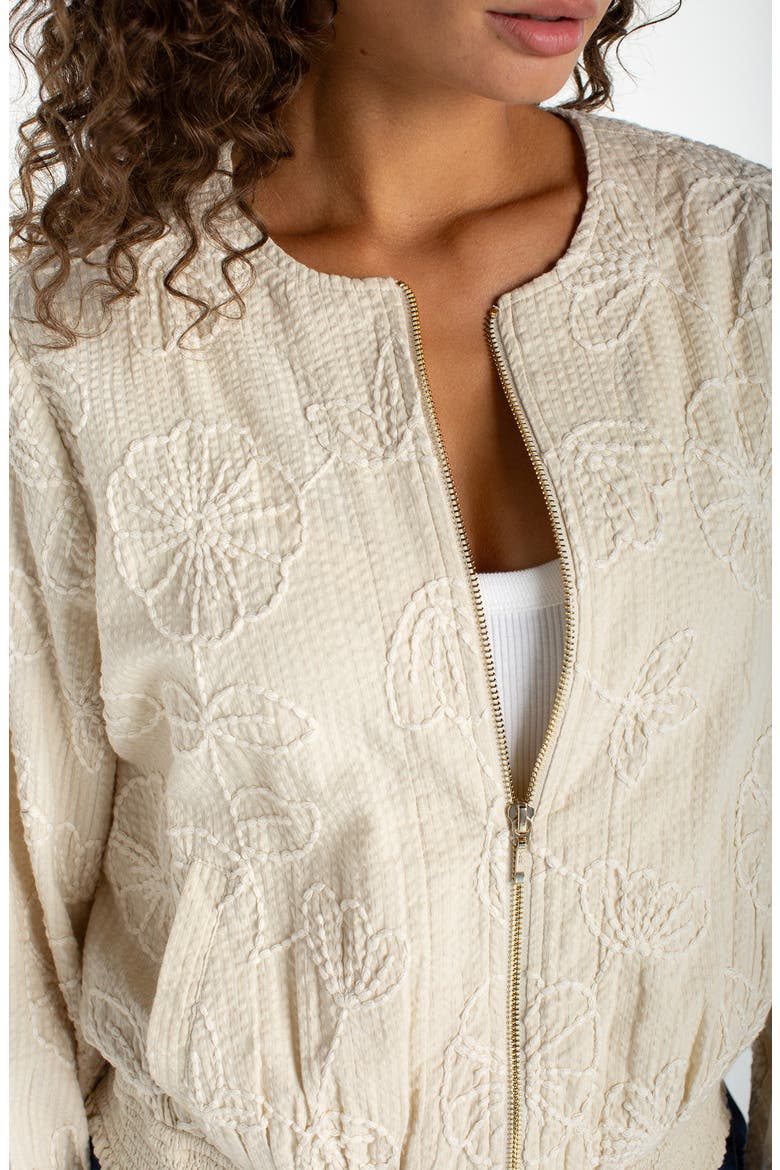 Floral Embroidered Jacket, Alternate, color, PALE SAND