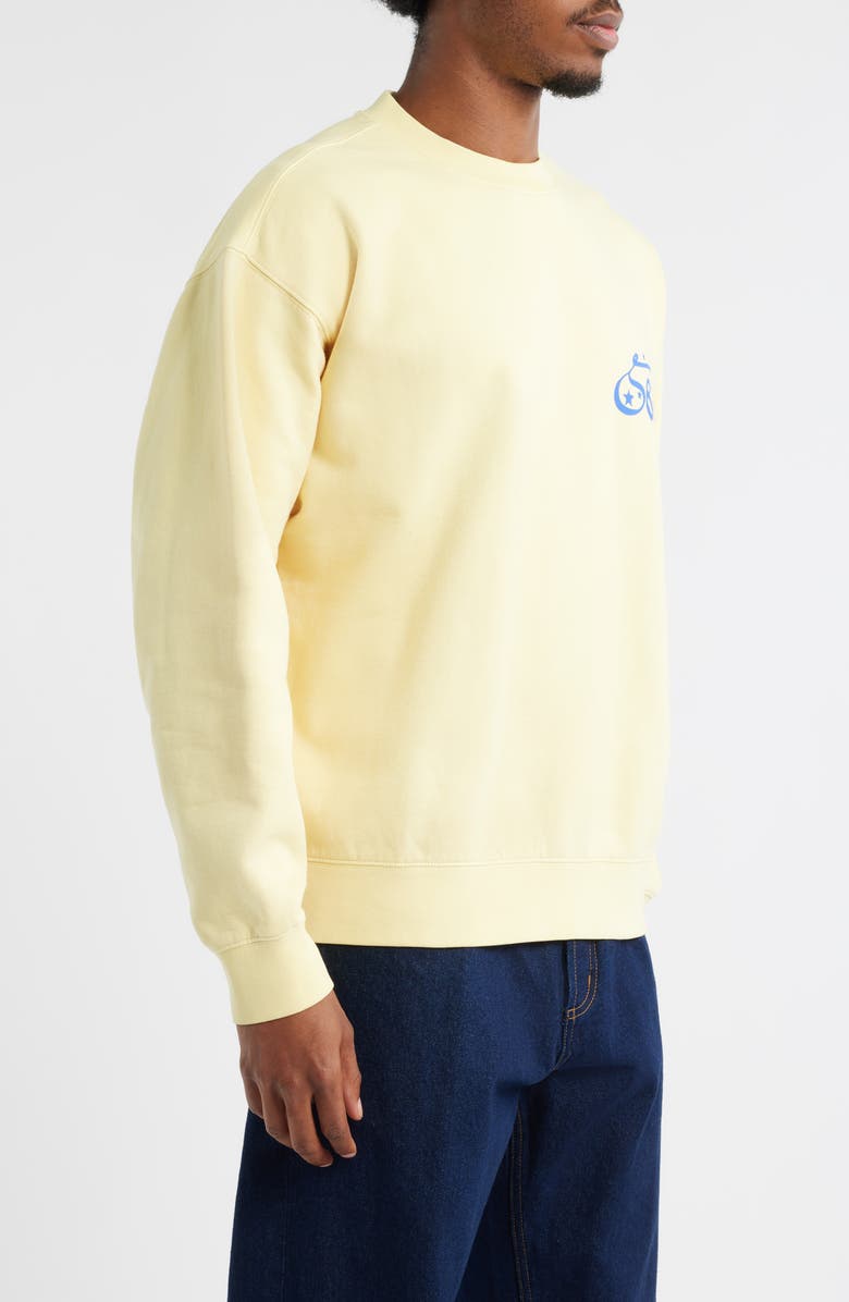 Obey Spellbound Faded Crewneck Sweatshirt, Alternate, color, Straw Faded Wash