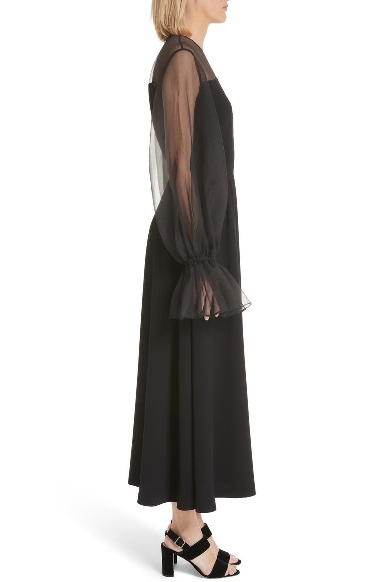 Lois Organza Dress, Alternate, color, BLACK