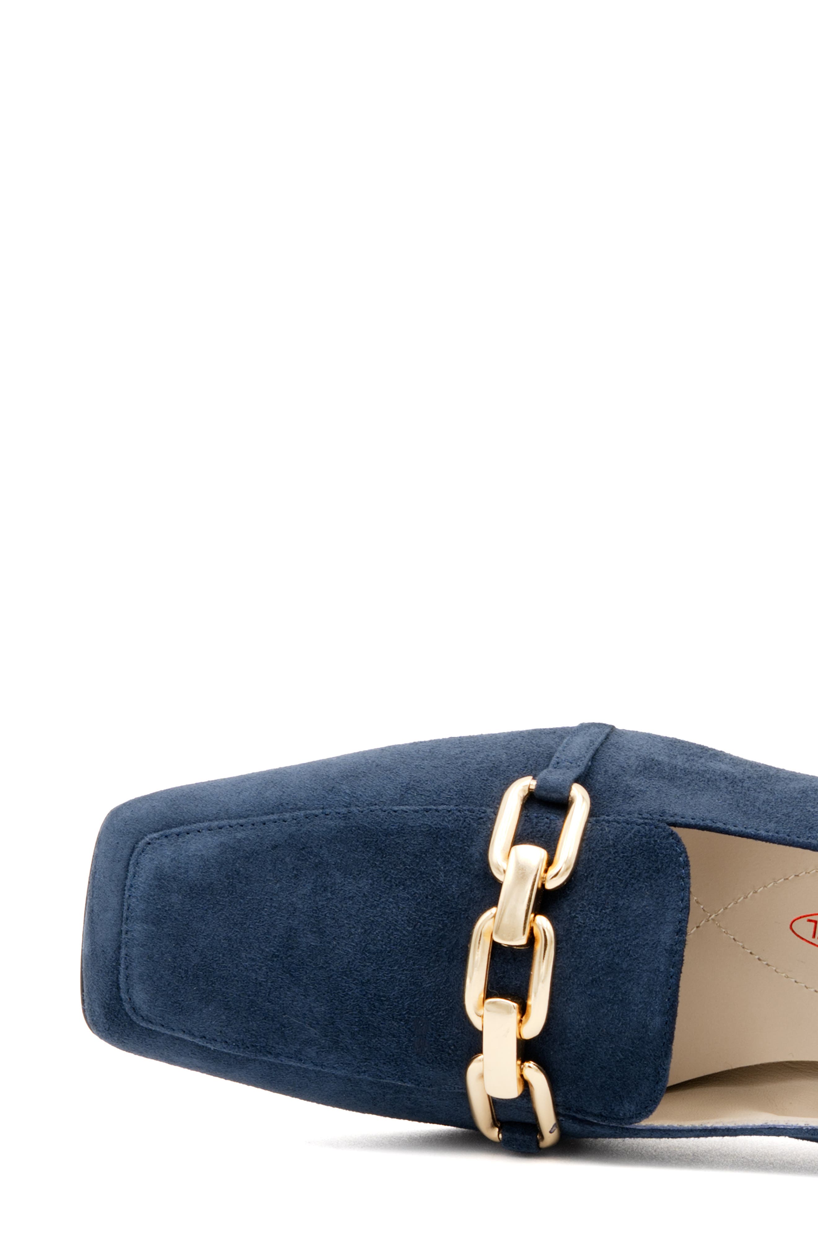 Settimio Bit Loafer Pump, Alternate, color, NAVY CASHMERE GOLD ORNAMENT