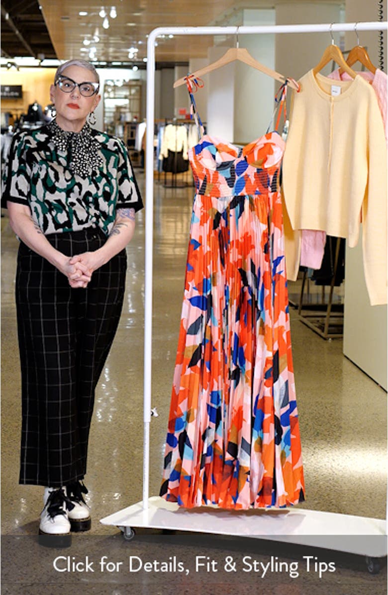 Pleated Bustier Maxi Dress, sales video thumbnail