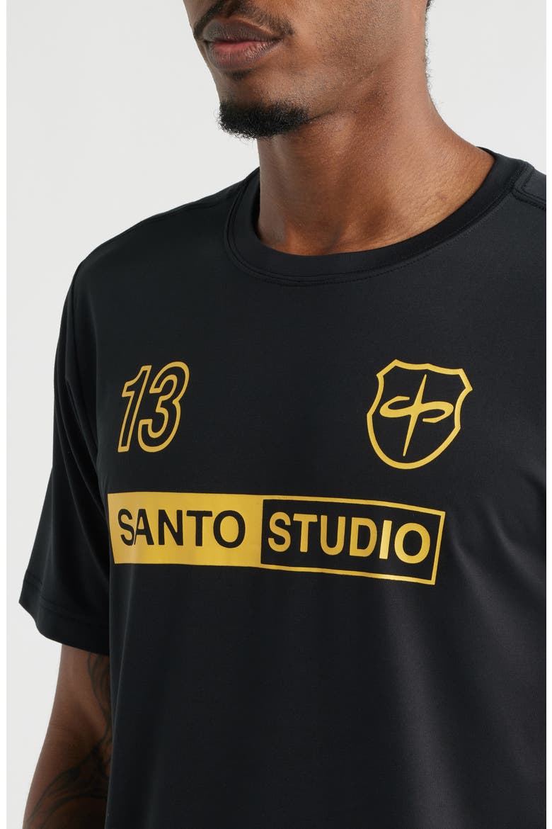Santo Futbol Tech Logo Graphic T-Shirt, Alternate, color, BLACK