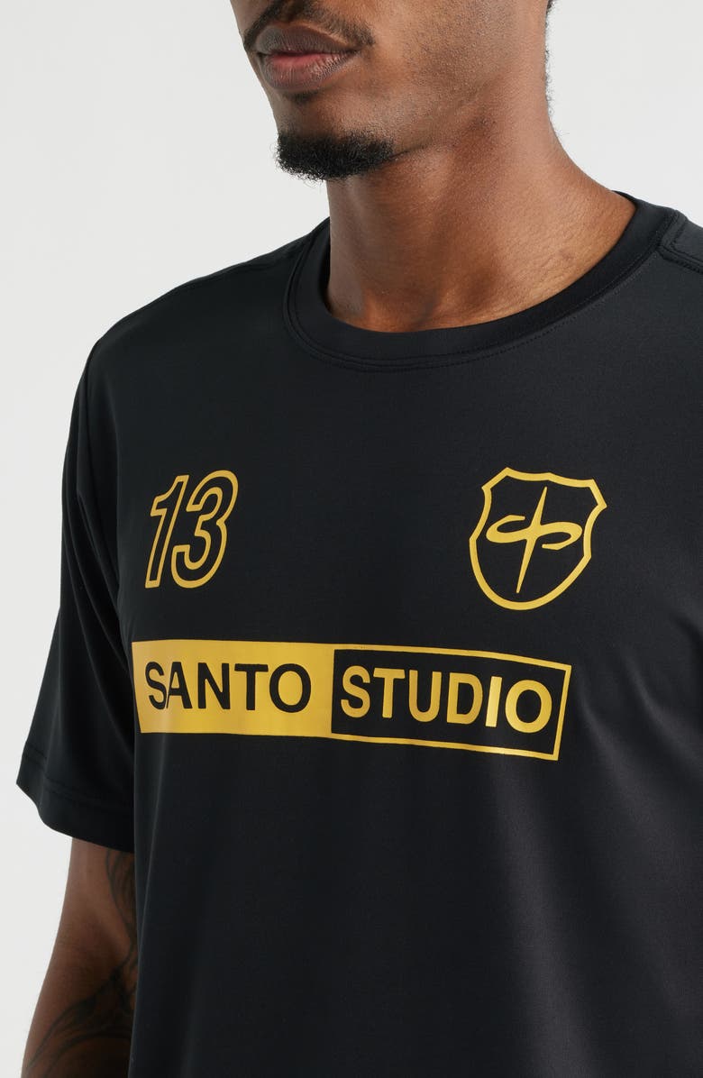 SANTO STUDIO Santo Futbol Tech Logo Graphic T-Shirt, Alternate, color, Black