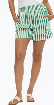 Brave+True Esplande Stripe Pull-On Shorts