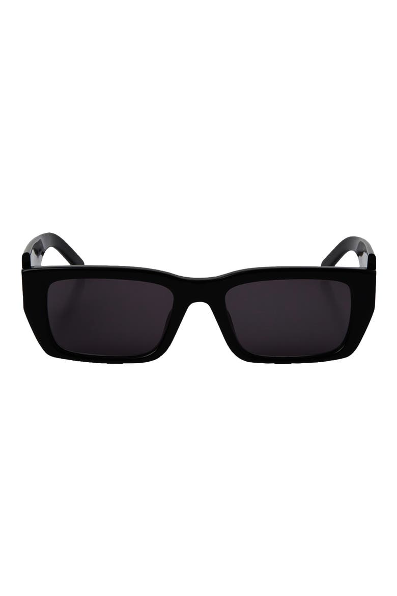 Palm Rectangular Sunglasses, Main, color, BLACK DARK GREY