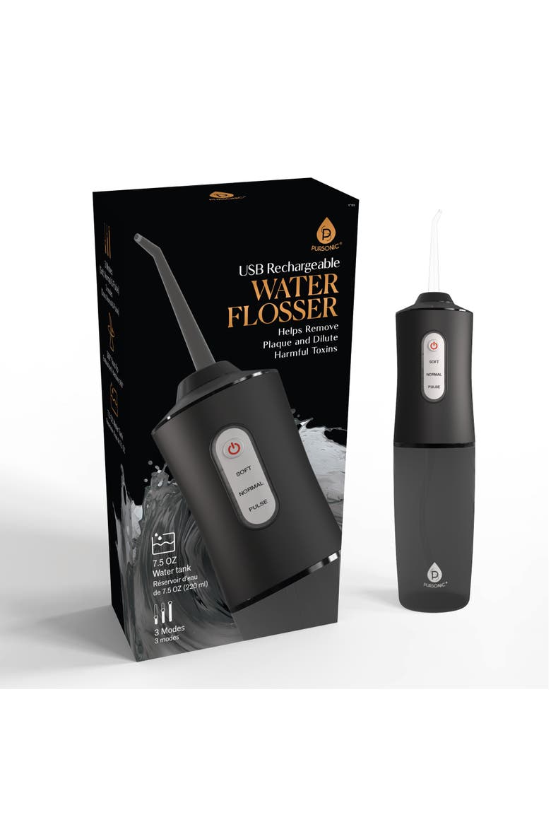 Water Flosser for Plaque Removal, Main, color, Black