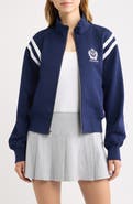 Polo Ralph Lauren Double Knit Tennis Graphic Cotton Blend Zip Front Sweatshirt