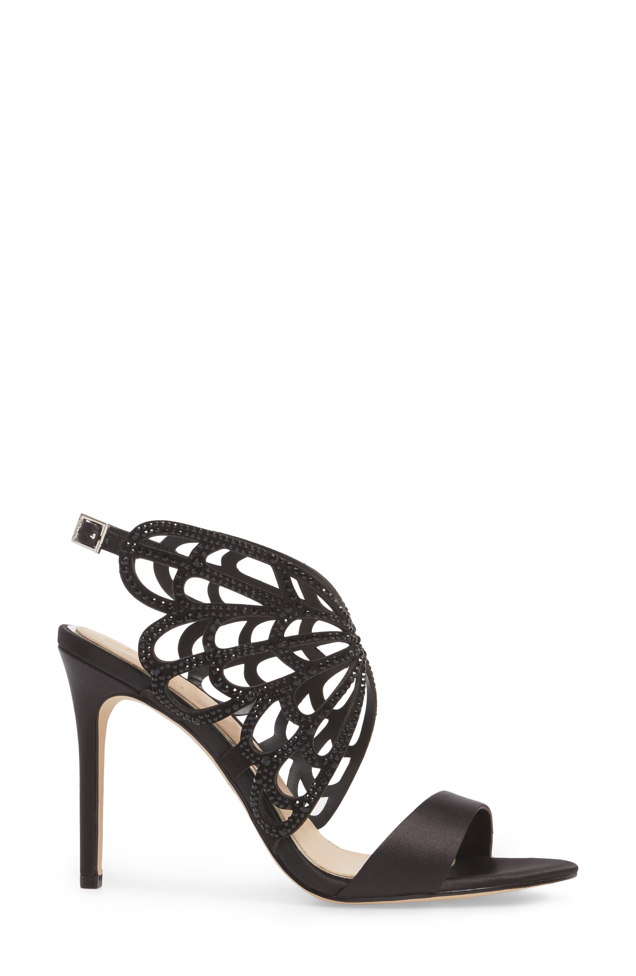 Jewel Badgley Mischka Taresa Crystal Embellished Butterfly Sandal, Alternate, color, 