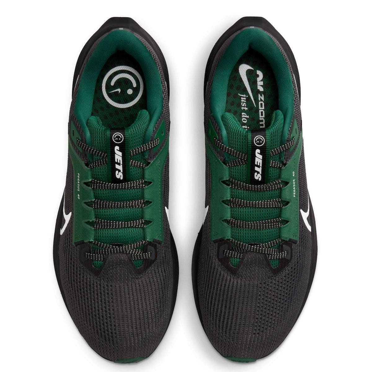 Unisex Nike  Anthracite New York Jets Zoom Pegasus 40 Running Shoe, Alternate, color, Anthracite