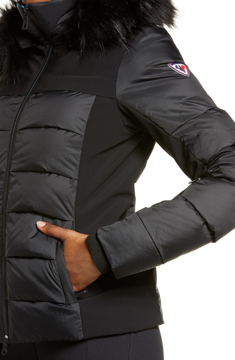 Rossignol Surfusion Waterproof Jacket with Faux Fur Trim, Alternate, color, 