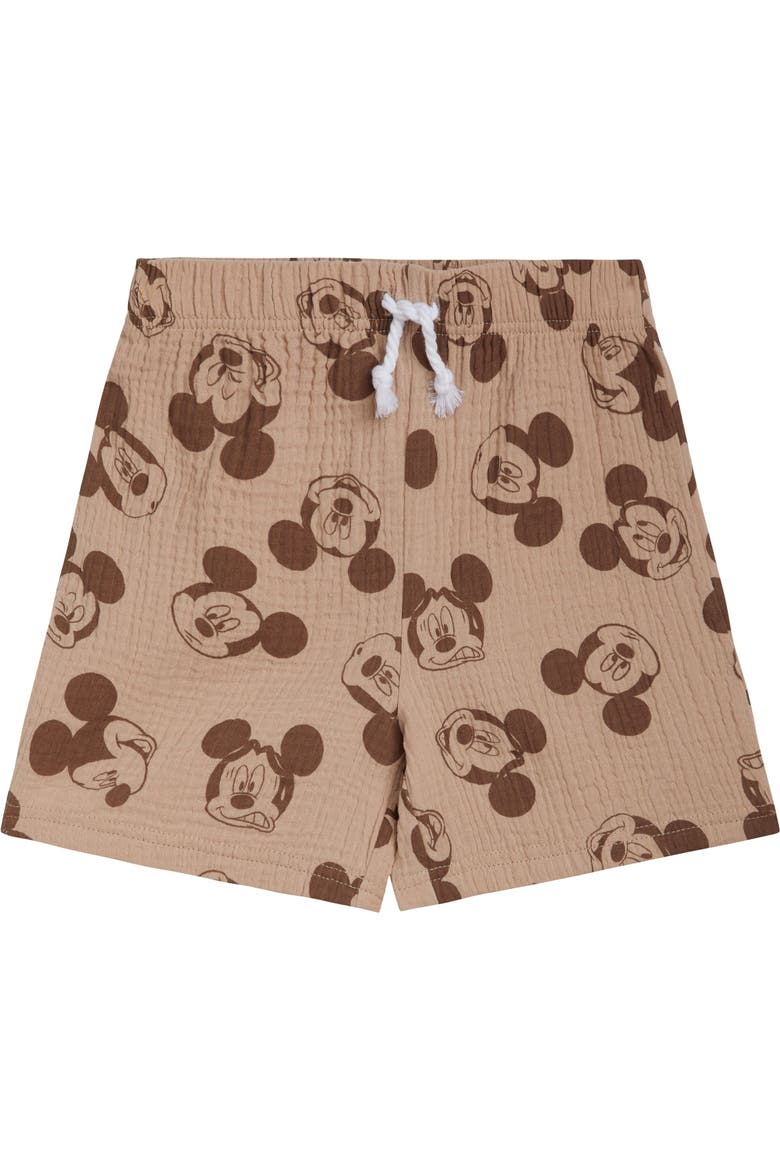 Mickey Mouse Button-Down Shirt, Tee and Shorts Set, Alternate, color, Tan Mickey Mouse