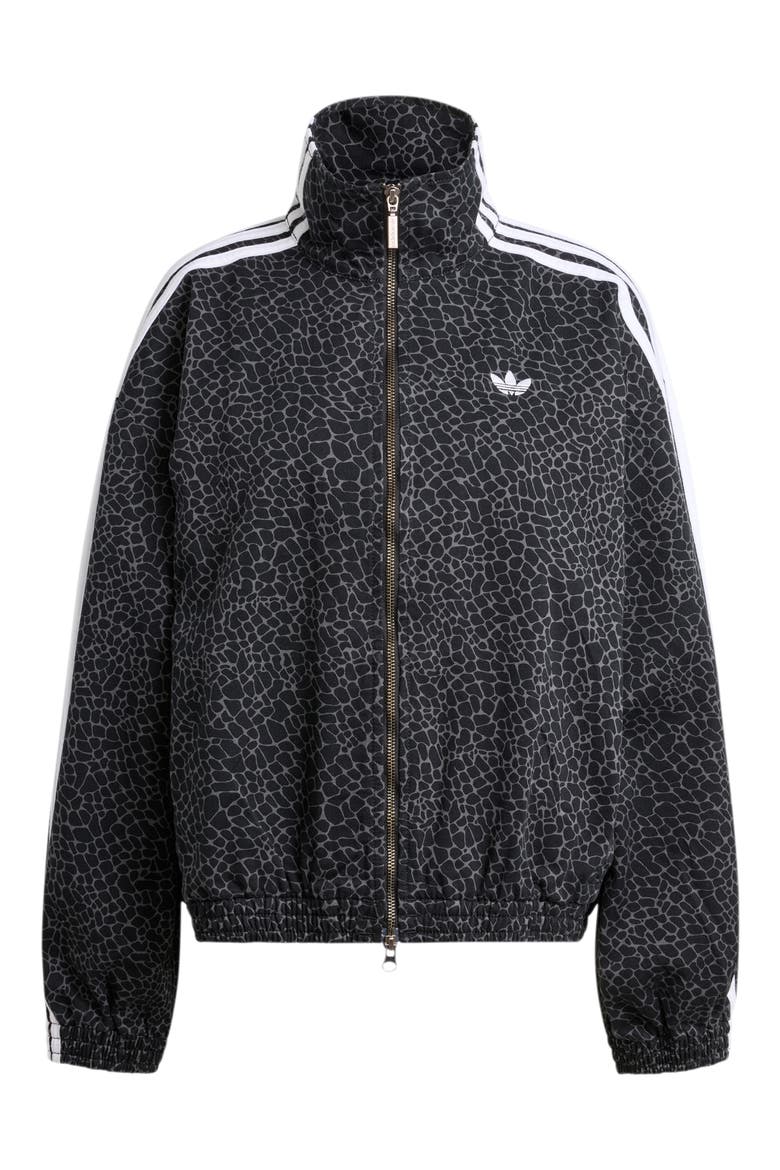 Firebird Animal Print Denim Track Jacket, Alternate, color, BLACK/ GREY SIX