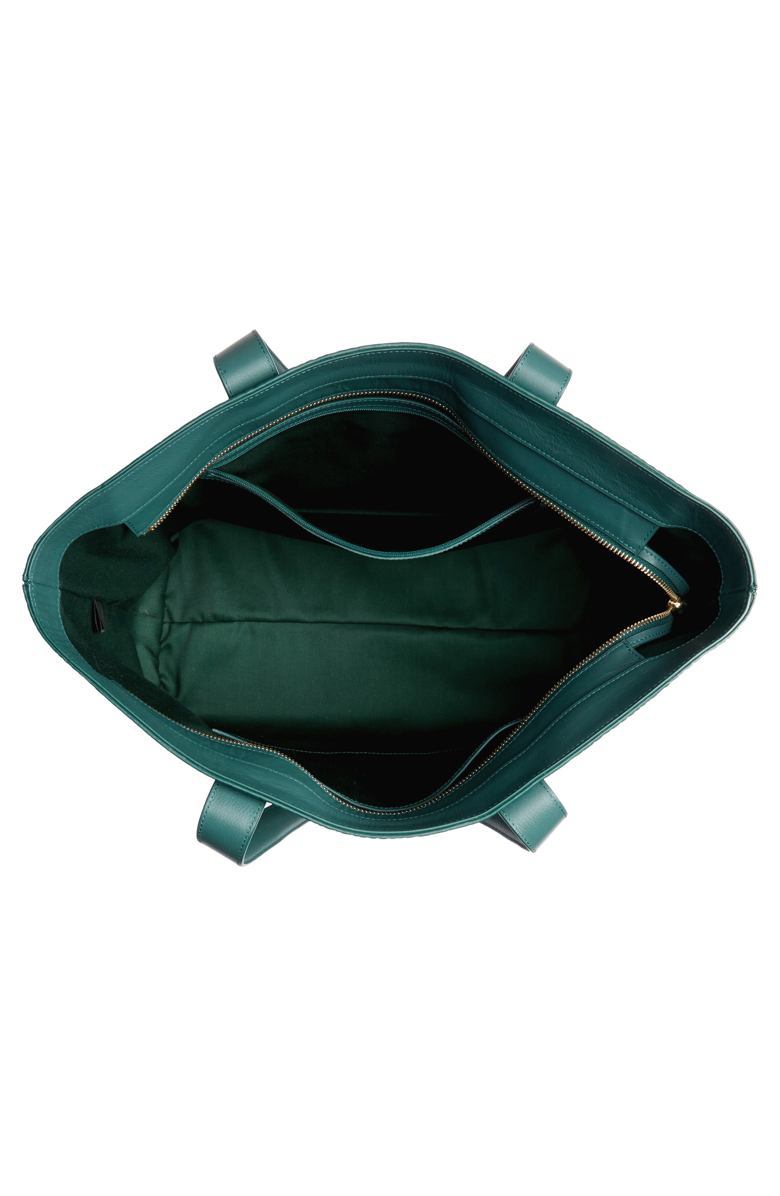 Celia Croc Embossed Leather Tote, Alternate, color, GREEN CADMIUM