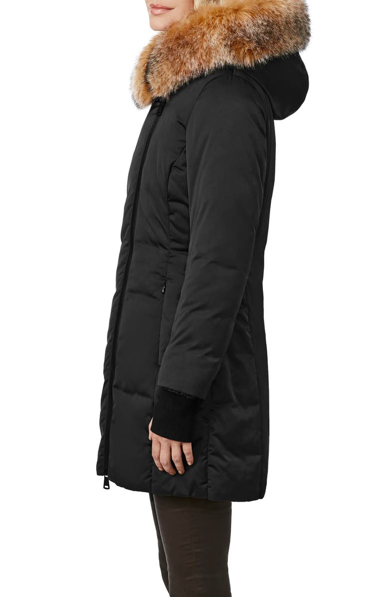 Bernardo Puffer Jacket with Faux Fur Trim, Alternate, color, 