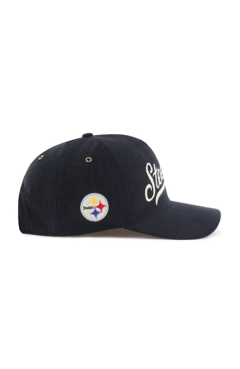 '47 Men's '47  Black Pittsburgh Steelers Golden Age Corduroy Hitch Adjustable Hat, Alternate, color, Black