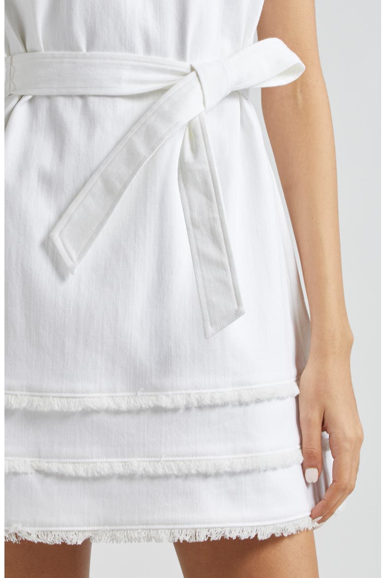 Mindie Belted Denim Minidress, Alternate, color, WHITE