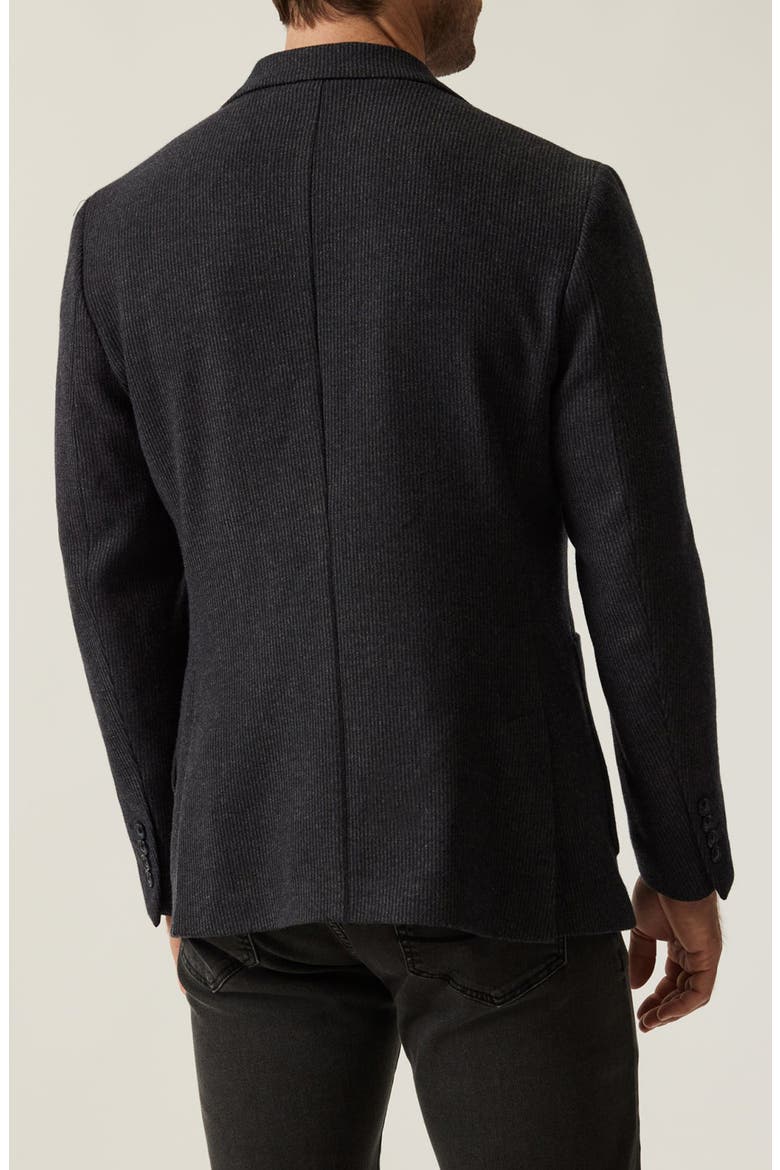 Matteo Slim Fit Dark Grey Rib Knit Blazer, Alternate, color, DARK GREY