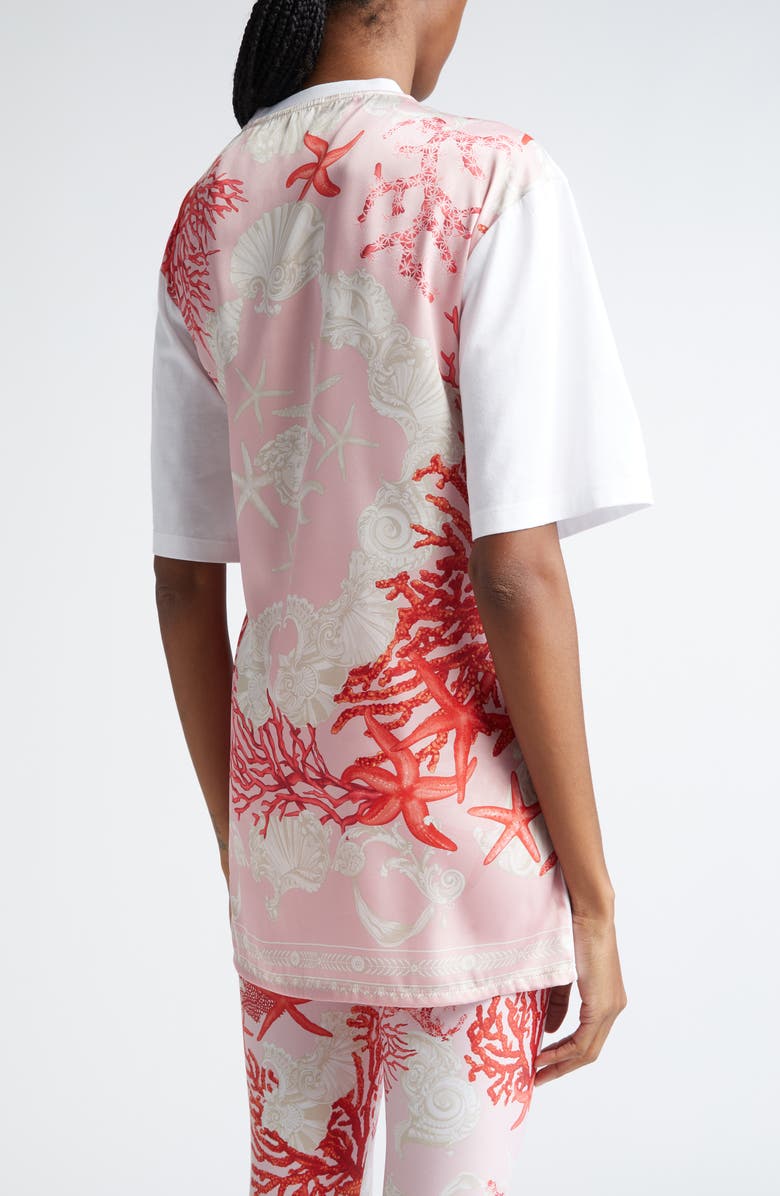 Versace Oversize Holiday Print Safety Pin T-Shirt, Alternate, color, 