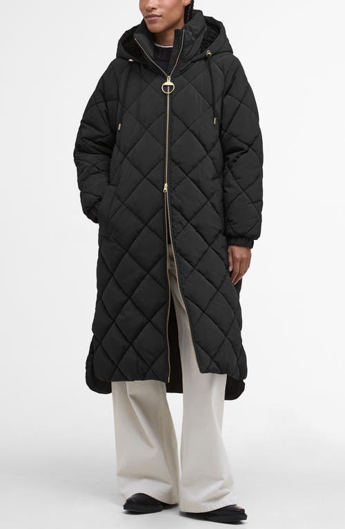 Barbour Kirkton Longline Puffer Coat In Black