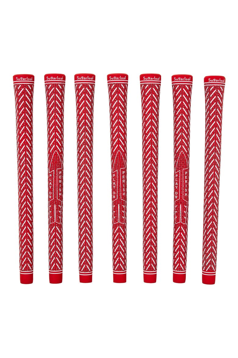 Arrowcord Set of 7 Golf Club Grips, Main, color, RED