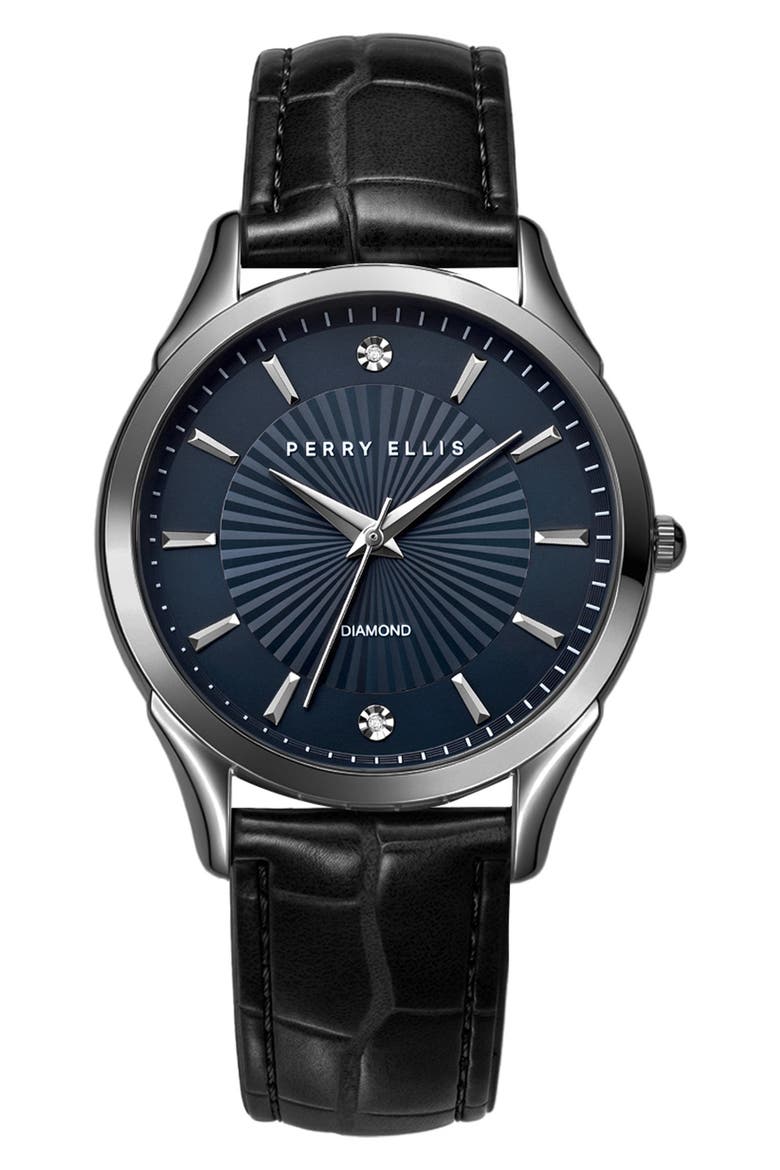 Ultra Slim Diamond Analog Watch, 40mm, Main, color, GUNMETAL