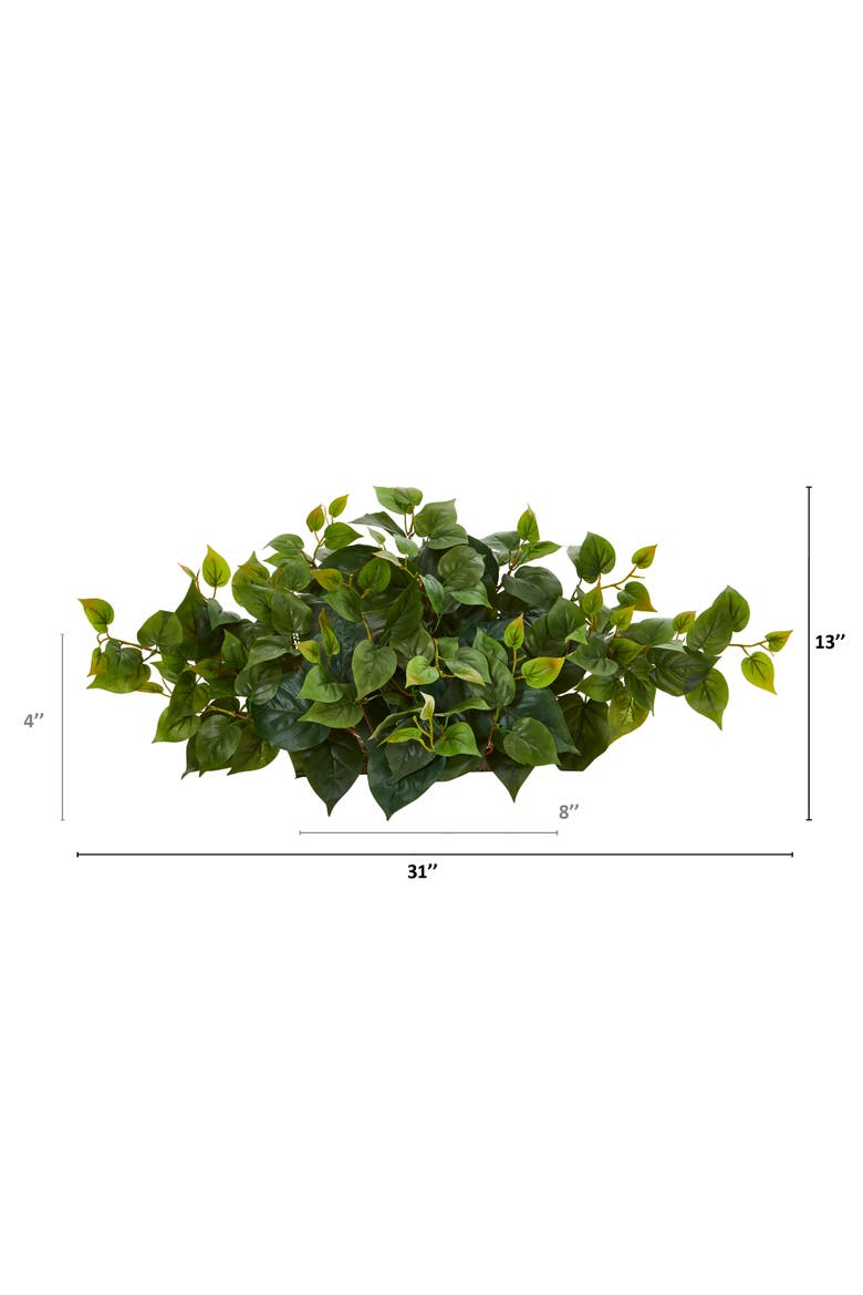 31-in Philodendron Artificial Ledge Plant, Alternate, color, Green