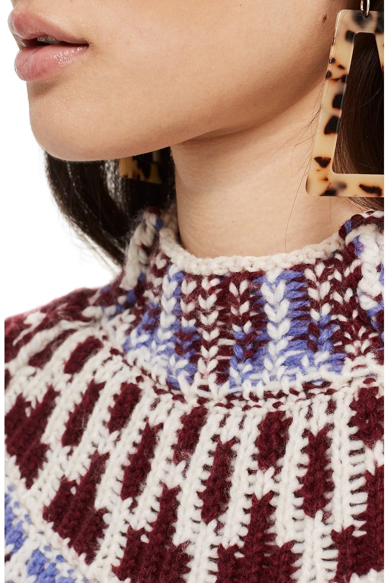 Reverse Fair Isle Sweater, Alternate, color, OATMEAL MULTI