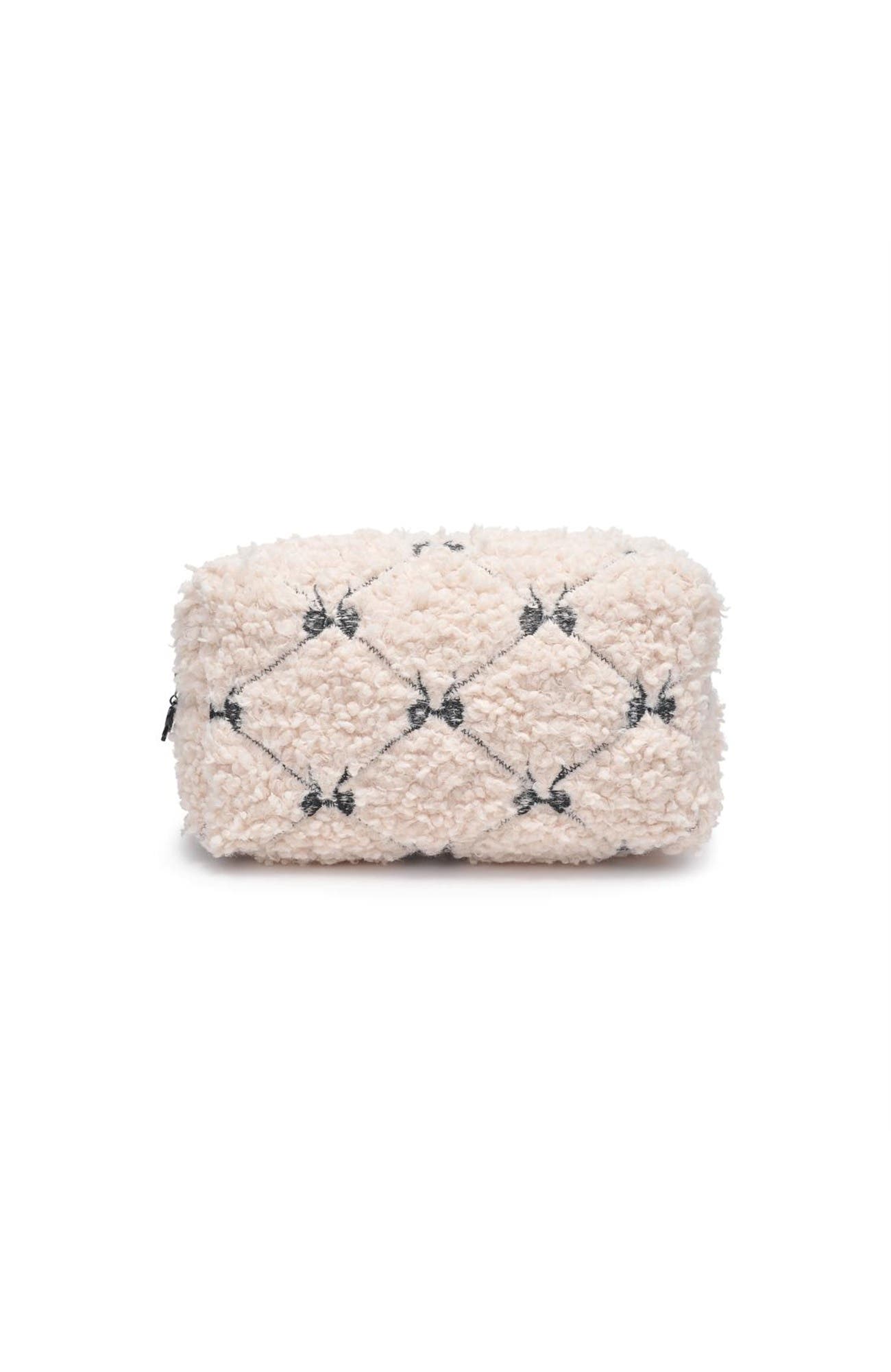 Chérie Chic Cosmetic & Travel Organizer Pouch, Main, color, Cream Black