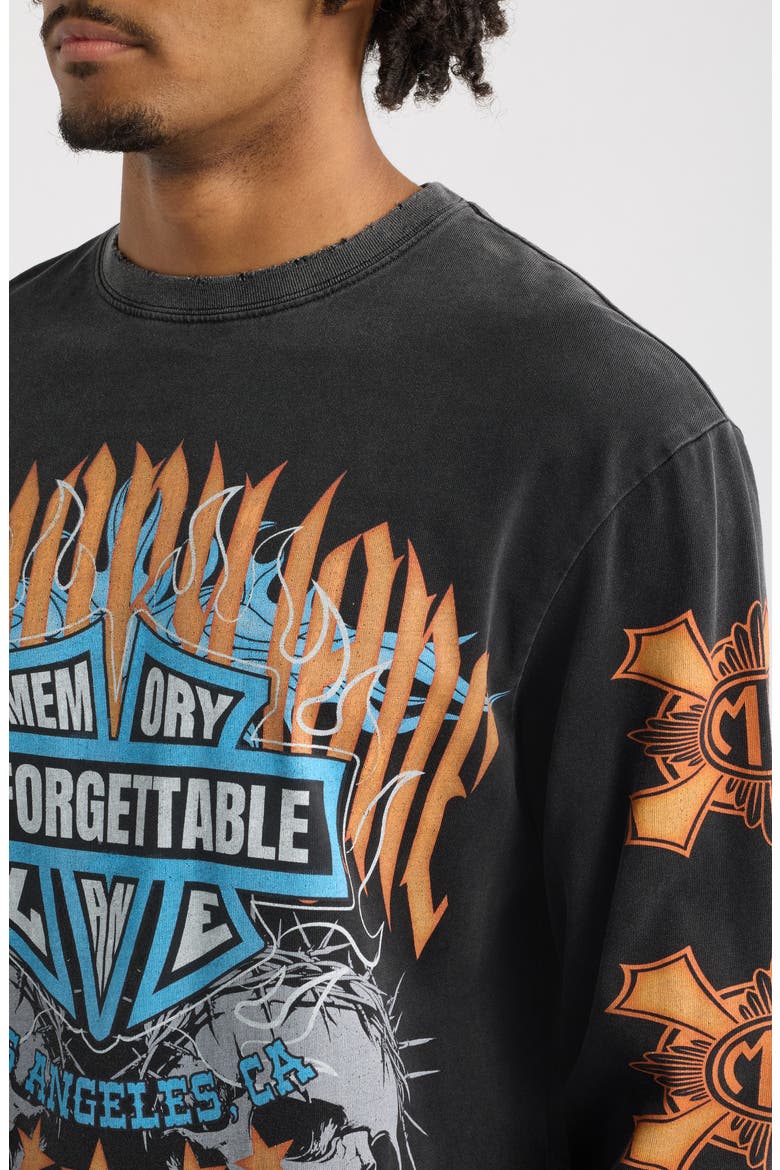 Flame Shield Oversize Cotton Graphic T-Shirt, Alternate, color, VINTAGE BLACK
